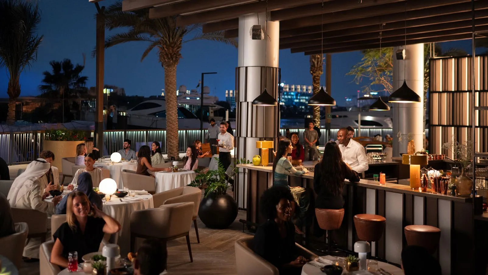 Dining in the landscape at Lunaya